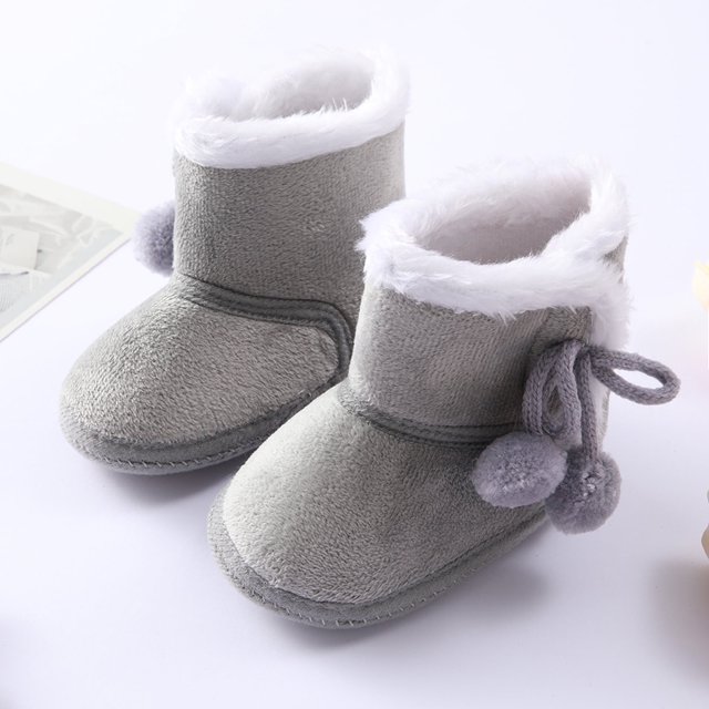 Botas de nieve cálidas de invierno Herrnalise para bebés, botas antideslizantes de suela suave para bebés, niños y niñas.