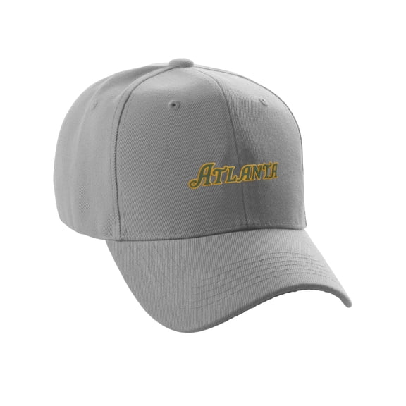 Daxton USA States Classic Structured Golf Dad Hat Cap, Light Grey Hat Atlanta