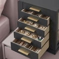 thumbnail image 5 of LEDREM 360° Rotatable Jewelry Box, 5-Layer Organizers & 18 Hooks For Necklaces, Glass & Velvet Lining, 5 of 9