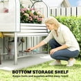 thumbnail image 6 of Outsunny Galvanised Raised Garden Bed with Greenhouse Cover, Metal Elevated Garden Bed with Bed Liner and Bottom Shelf, Silver, 6 of 9