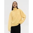 thumbnail image 5 of Women'S Sweater Fall Winter Chunky Knitted Pullover Ribbing Hem Trendy Basic Jumper Top Light Yellow M, 5 of 10
