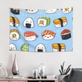 thumbnail image 2 of Xecao Kawaii Sushi Print Tapestry, Wall Hanging Room Funny Decor, Backdrop Room Decor for Bedroom Living Room dormitory, 2 of 8