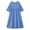 Blue, variant on Crochet Trim Maxi Dress for Women Summer V-Neck 3/4 Sleeve A-Line Dress with Intricate Lace Insert Detail for Vacation Daily Style