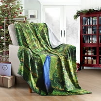Christmas Holiday Printed Fleece Throw Blanket, Super Soft Blanket For Sofa Bed