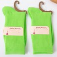 thumbnail image 5 of Chaussettes Pile pour Femmes Couleur Bonbon Pur Automne et Hiver Vert Fluorescent, 5 of 5