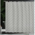thumbnail image 4 of Ambesonne Abstract Geometry Shower Curtain, Monochrome Flower, 69"Wx84"L, Charcoal Grey White, 4 of 5