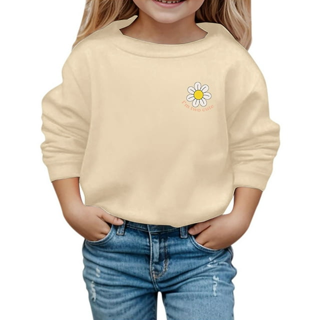 Liyamei Chandail en Molleton Décontracté et à la Mode pour Enfants Imprimé Lettre Col Rond Manches Longues Taille 4-5 Ans