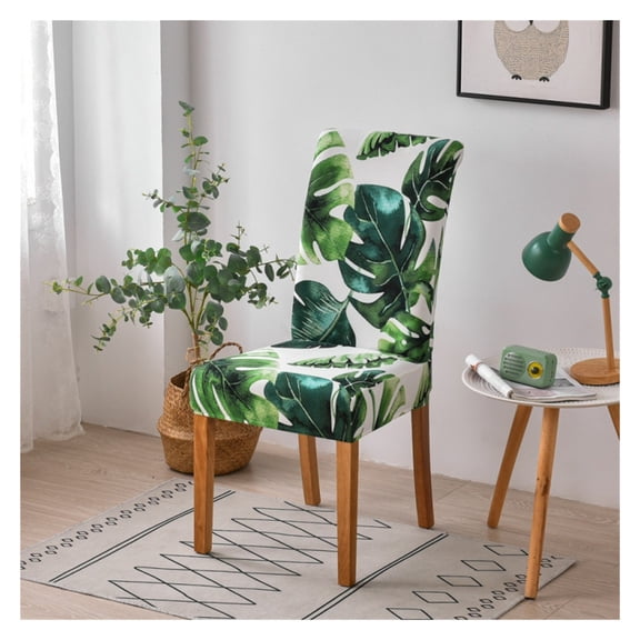 Stretchable Flower Printed Chair Back Covers, Elastic Dining Room & Office Chair Slipcovers, Universal Fit for Home Decor Kitchen kitchen chair back covers