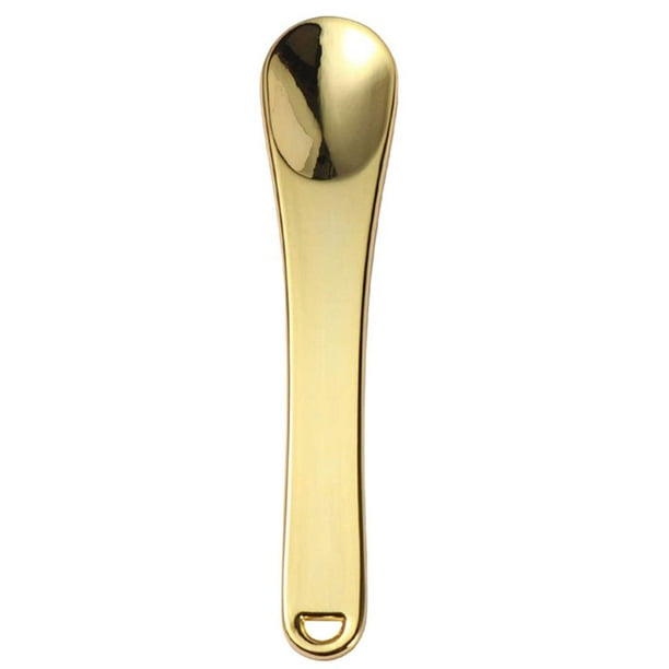 Mini cuchara de aleación de zinc, 1 pieza, espátula compacta para maquillaje, ideal para mezclar cosméticos, viajes, uso doméstico y salón de belleza. dorado