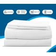 thumbnail image 5 of 300 Thread Count 100% Egyptian Cotton Sleeper Sofa Bed Sheet Set Solid King Size (76"x 80"x 10" ) with 4 -PCS Fitted Straps Color White, 5 of 6