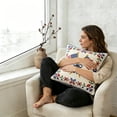 thumbnail image 2 of VMWMSSR Knitted American Flag Throw Pillow Cover 250Th Anniversary Red White Blue American Flag Floral Decorative Pillow Case For Sofa Bedroom Living Room 4Th Of July Home Decor(White1-17.72Inch), 2 of 4