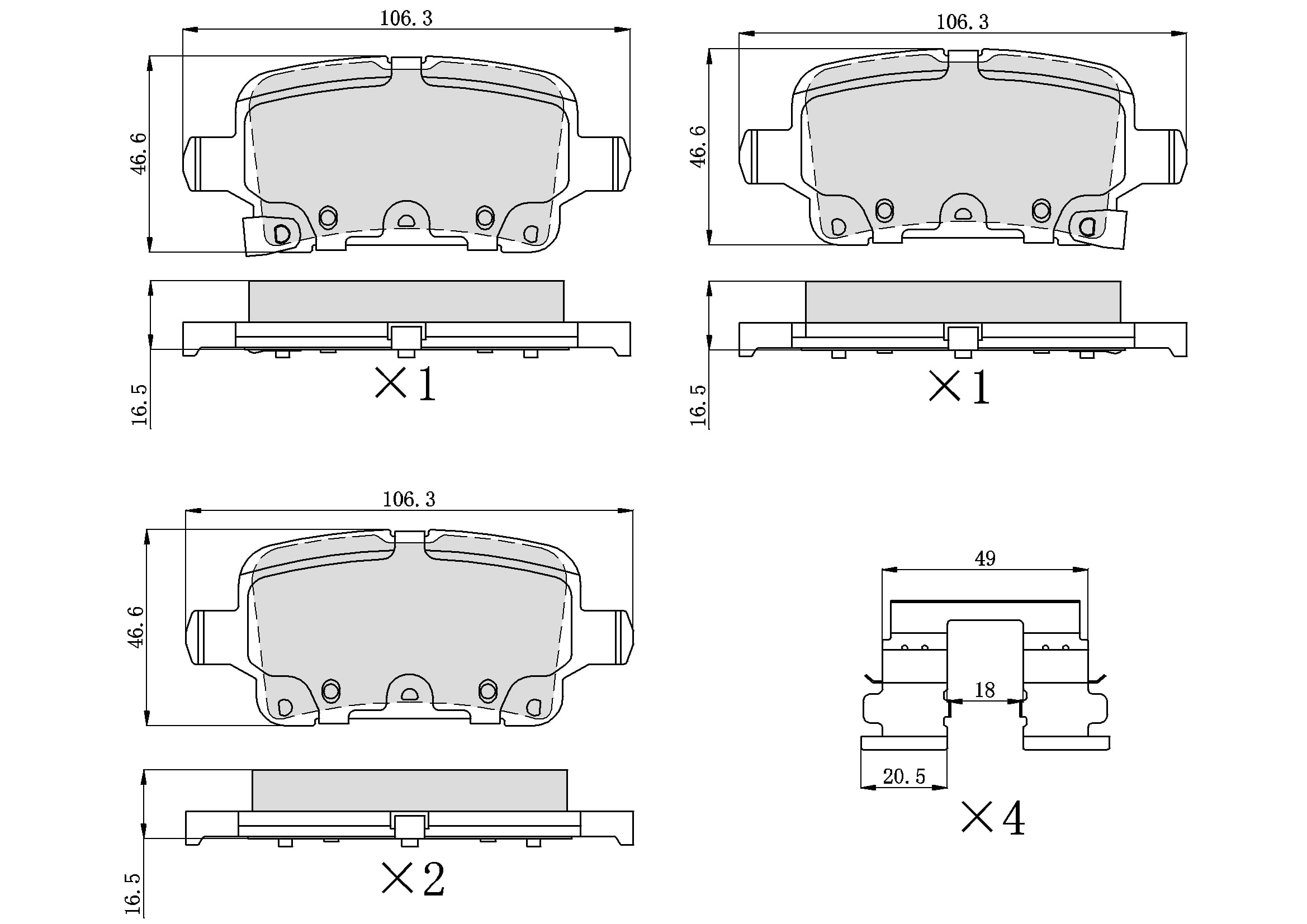 UltraHC 700 Brake Pad Set, Rear HC7.1857.0.C, Chevrolet Cruze 2019-2016