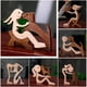 thumbnail image 5 of Figura de perro y humano de madera, creativa, 3D, para decoración del hogar y la oficina, estatua de hombre, juguete de madera para escritorio, ecológico, envío gratuito, 5 of 5