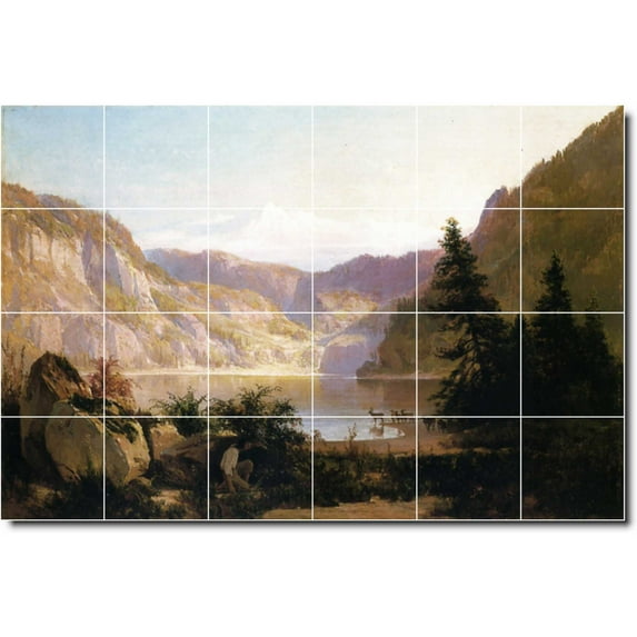 Ceramic Tile Mural-Thomas Hill Landscapes Painting 508. 72" w x 48" h using (24) 12 x 12 ceramic tiles