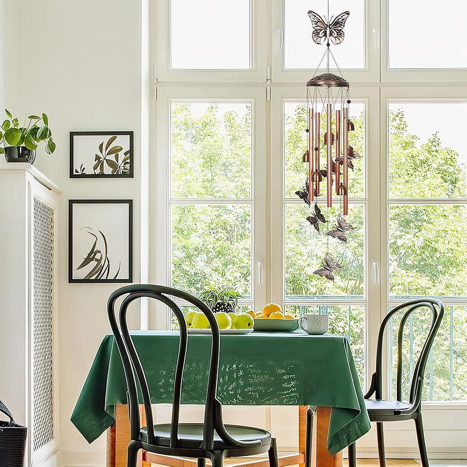 Butterfly Wind Chimes for Outside Clearance,26" Unique Garden Wind Chimes with 4 Aluminum Tubes for Grandma Mom Gifts Porch Window Balcony Hanging Decor