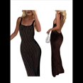 thumbnail image 1 of Vestido de Crochet para Mujer, Vestido Sin Espalda, Vestido Maxi de , Vestido de Punto Transparente. Negro M, 1 of 8