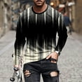 thumbnail image 1 of Blusas y camisas de manga larga con cuello redondo para hombre, blusa informal de manga larga con cuello redondo y estampado., 1 of 5