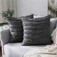 thumbnail image 1 of Juego de 2 fundas de almohada decorativas WEIHJMXG estilo bohemio gris oscuro 18 x 18 pulgadas, 1 of 5