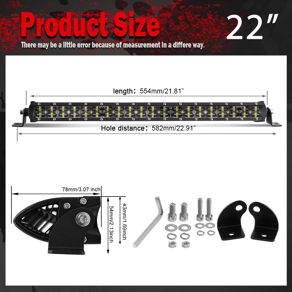 Colight  6D 22" Light Bar 120W LED Fog Lamp 12000LM Flood Spot Off Road Light Work Lights Automotive Light Bar Driving Light for Pickup ATV Truck 4x4 Boat SUV 12-24V IP68 Waterproof