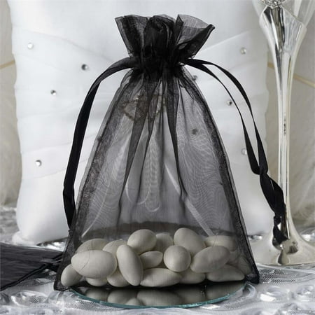 Blue Organza Favor Bags Efavormart 10PCS Organza Gift Bag Drawstring Pouch for Wedding Party Favor Jewelry Candy Sheer Organza Bags - 5