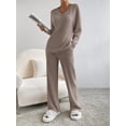 thumbnail image 3 of KelaJuan Women’s Two Piece Outfits Set Long Sleeve V Neck Ribbed Knit Tops and Pants Set Loungewear, 3 of 6