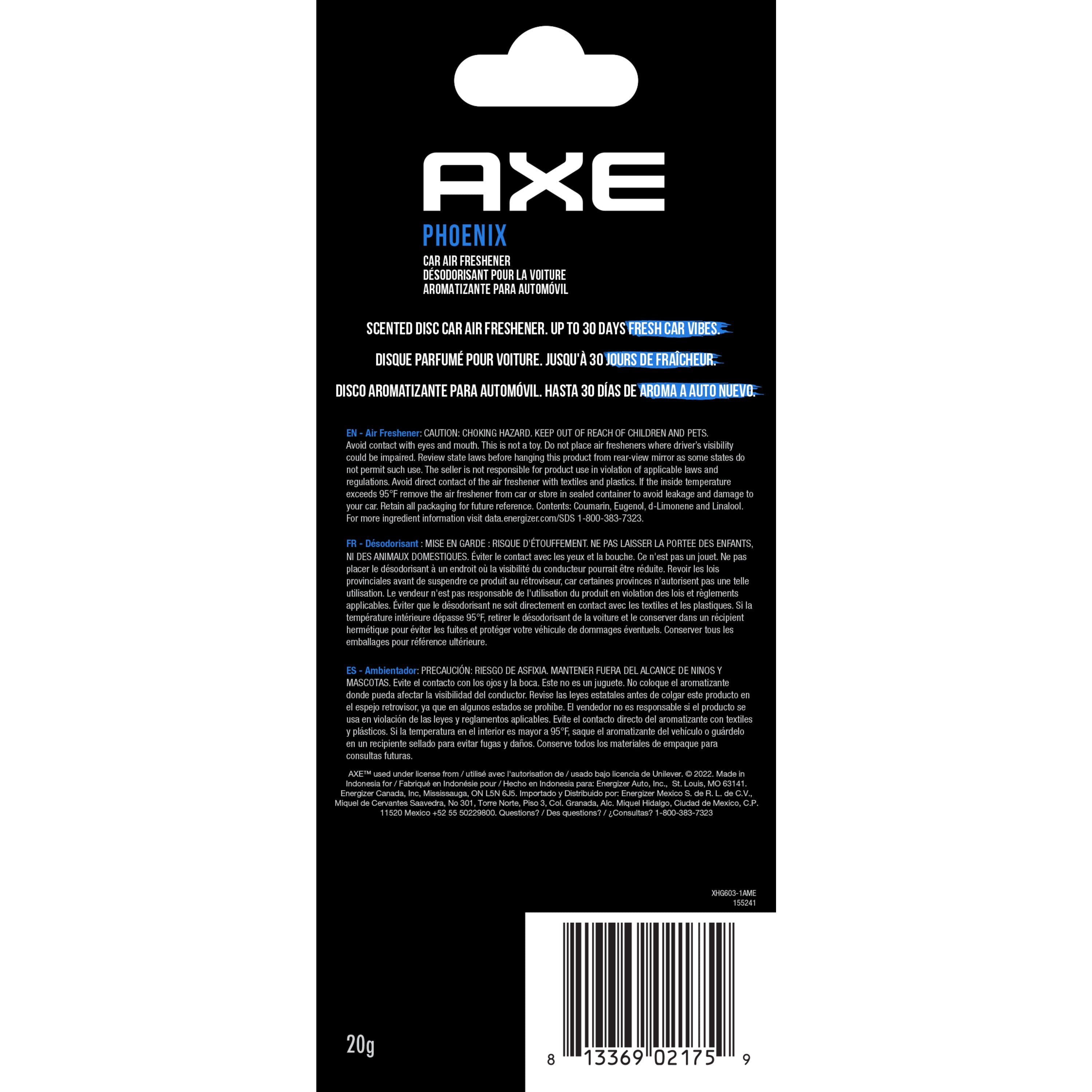 Axe deodorant car air freshener deodorant fragrance dispenser fragrance  tree var