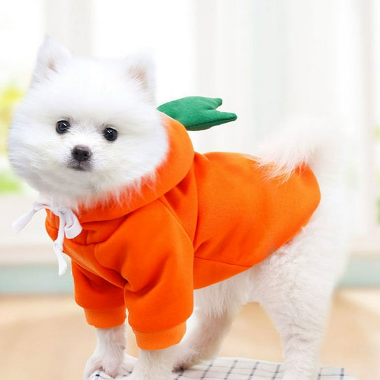 Dog Hoodie Clothes- Dog Basic Sweater Coat Cute Carrot Shape Warm Jacket Outdoor Pet Cold Weather Clothes Outfit Outerwear for Small Dogs Cats Puppy