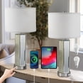 thumbnail image 7 of Touch Control Table Lamps Set of 2, Modern Silver Mirror Bedside Lamp with 2 USB Ports, 3-Way Dimmable Real Marble Gold Nightstand Lamp for Living Room, Bedroom Home Office Hotel Bar, 7 of 7