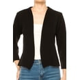 thumbnail image 6 of Women's Collarless Blazer Open Front Sleek 3/4 Sleeves Cardigan, 6 of 6