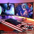thumbnail image 4 of Large Gaming Mouse Pad, Grunge USA Flag Desk Mat with Seamed Edges, Big XXL Waterproof Desk Pad, Non-Slip Rubber Base, 31.5x15.7 Inch Keyboard Pad Computer Mousepad, 4 of 6