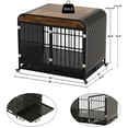 thumbnail image 3 of Demi Bonn 40" Heavy Duty Indestructible Dog Crate Furniture, Escape Proof Dog Cage Kennel with Lockable Wheels, High Anxiety Double Door, Removable Tray, Brown, 3 of 9