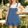 thumbnail image 4 of Kids Girls Denim Bunny Appliqué Jumper Ruffle Sleeve Blue Dress Sizes 6-9 Months to 3T,Size 18 Months, 4 of 7