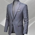 thumbnail image 4 of Ecqkame Mens Blazer Jackets Solid Long Sleeve Lapel Button Front Suit Coats Office Business Casual Versatile Lightweight Outerwear Gray L, 4 of 7