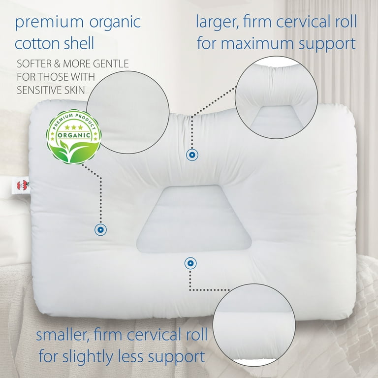Tri-Core Natural Cervical Support Pillow for Neck Pain, with