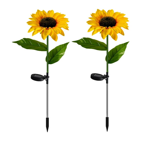 2 Solar Garden Stake Lights, Sunflower LED Solar Lights for Patio Lawn Garden Yard Decoration