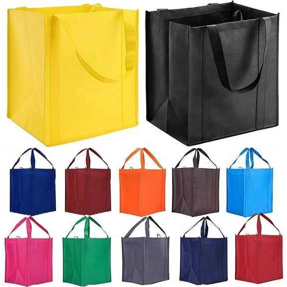 SUSWIM Set of 12 Reusable Grocery Bags Heavy Duty Shopping Bags Large Grocery Totes