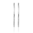 thumbnail image 5 of 14K Solid White Gold 2mm Round Tube Large Hoop Earrings, 5 of 10