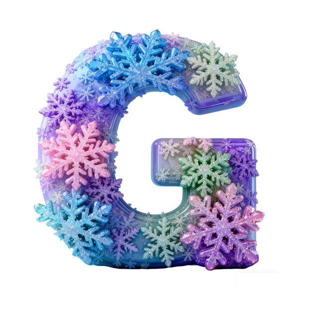 G Snowflake Series 2D Acrylic Backpack Car Pendant Decoration Ornament Alphabet Design G