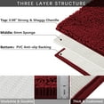 thumbnail image 5 of AOACreations Bathroom Rugs Luxury Ultra Soft Chenille Bath Mat 3 Piece Set, Burgundy Red, 5 of 7