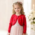 thumbnail image 2 of mgoYE Girl's Cardigans Sweater Cherry Open Front Long Sleeve Cute Casual Loose Sweaters(Red,9-10 Years), 2 of 9