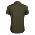 thumbnail image 5 of Men's Short Sleeve Button Down Shirt Casual Top with Pocket Lapel Collar Loose Fit Breathable Cotton for Business Office Work Travel Outfits | AESTIVO,Army Green L, 5 of 9