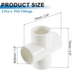 thumbnail image 2 of 1" Fittings, 2Pcs 4 Way Elbow Connector Elbow Corner Fitting, White, 2 of 7