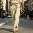thumbnail image 4 of Oksale Lightweight Pants for Women Summer Lace Straight Leg Pants with Pockets Soft Comfy Drawstring High Waist Casual Pants Going Out Trousers 2026 Khaki S, 4 of 7