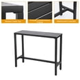 thumbnail image 3 of 3-Piece Outdoor Patio Bar Set, Bar Height Patio Dining Set, Weather-Resistant Bistro Counter Pub Set with Cushions & Slatted Tabletop for Backyard (Black, 47" Table and 2 "X stools), 3 of 7