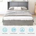thumbnail image 7 of Mjkone Murphy Bed, Queen Size Cabinet Bed with Folding Foam Mattress, Foldable Space-Saving Cube Murphy Bed with Charging Station and Large Storage Drawer (Grey), 7 of 7