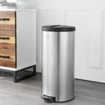 thumbnail image 6 of happimess Oscar Round 8-Gallon Step-Open Trash Can with FREE Mini Trash Can, Platinum Silver, HPM1003B, 6 of 10