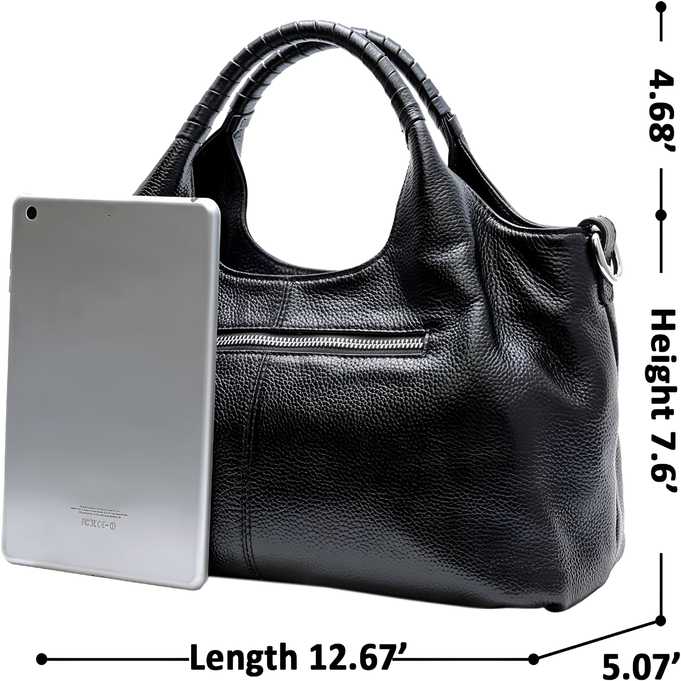 GASTROPOD Genuine Leather Purses and Handbags for Women Top Handle Satchel Large Work Tote Shoulder Crossbody Bag Black