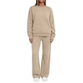 thumbnail image 2 of Ynynloco Two Piece Sets for Women Fall Winter Travel Vacation Outfits 2026 Long Sleeve Sweatshirt Pants Sets Wide Leg Pants S-2XL, 2 of 7