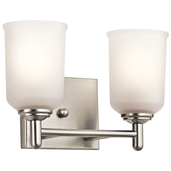45573NI Kichler Lighting Shailene - 2 Light Bath Vanity Approved for Damp Locations - with Transitional inspirations - 8.25 inches tall by 12.5 inches