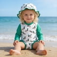 thumbnail image 2 of Girls Swimsuit One Piece Bathing Suit Cartoon Print Swimsuits with Matching Swim Cap Trianglar Cut for Toddlers Kids Swimwear 12-18 Months, 2 of 5